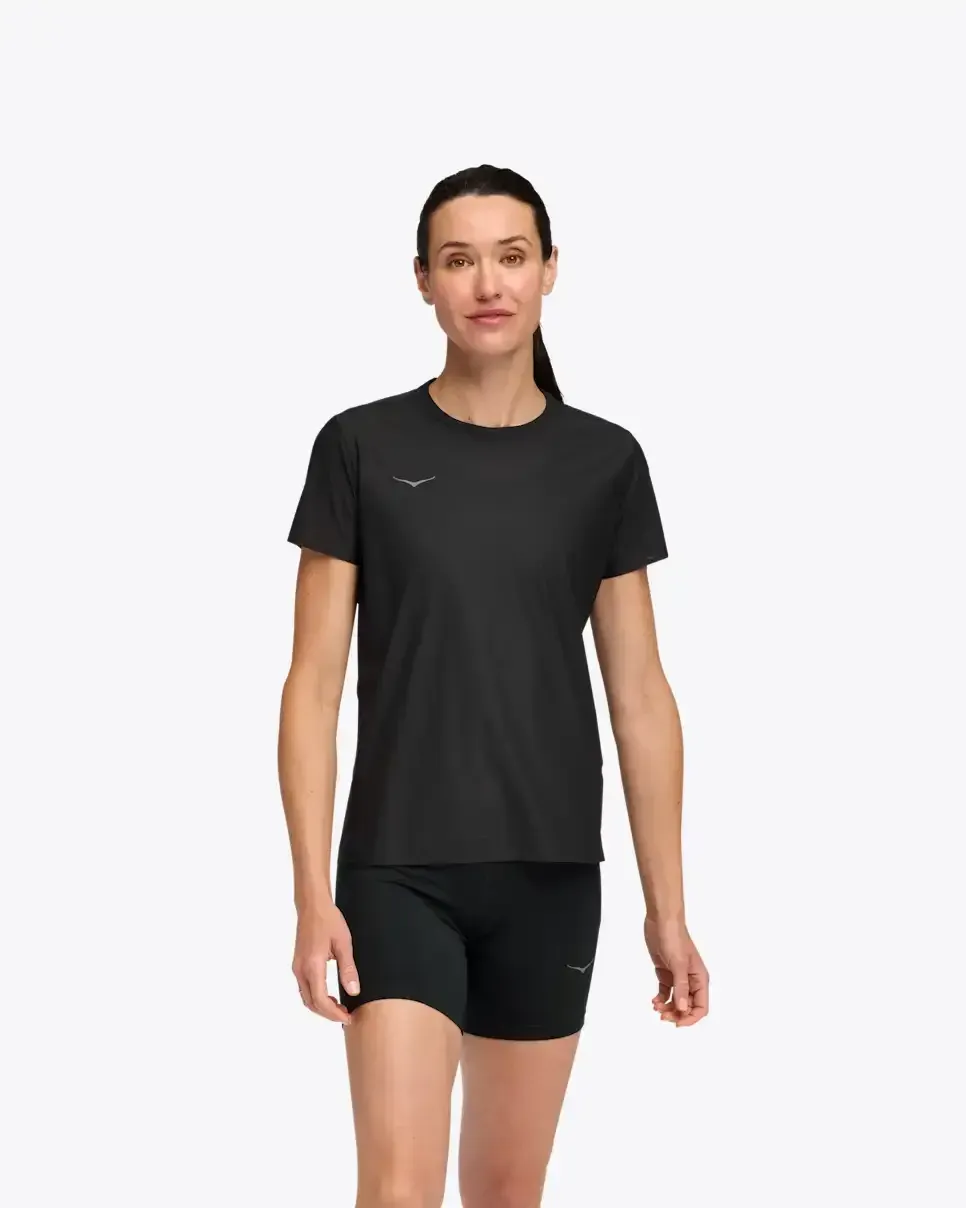 HOKA Airolite Short Sleeve 2.0 Black (Women’s) - Women's HOKA Exclusives - front view