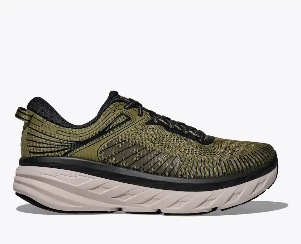 HOKA Bondi 7 Wild Rye Black - Men's Running Shoes & Trainers - front view