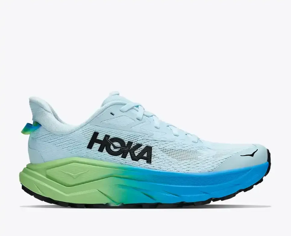 HOKA Challenger 8 Glimmering Blue Tart Apple (Women’s) - Trail Running Shoes - front view