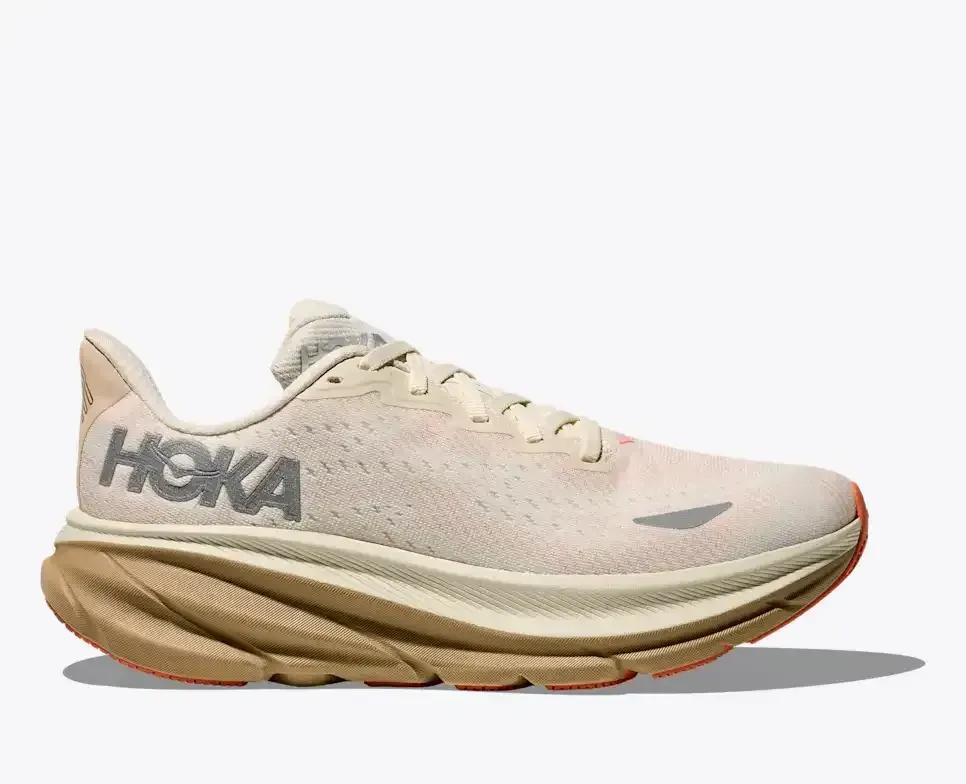 HOKA Clifton 9 GORE-TEX Eggshell Khaki (Women’s) - Road Running Shoes - front view