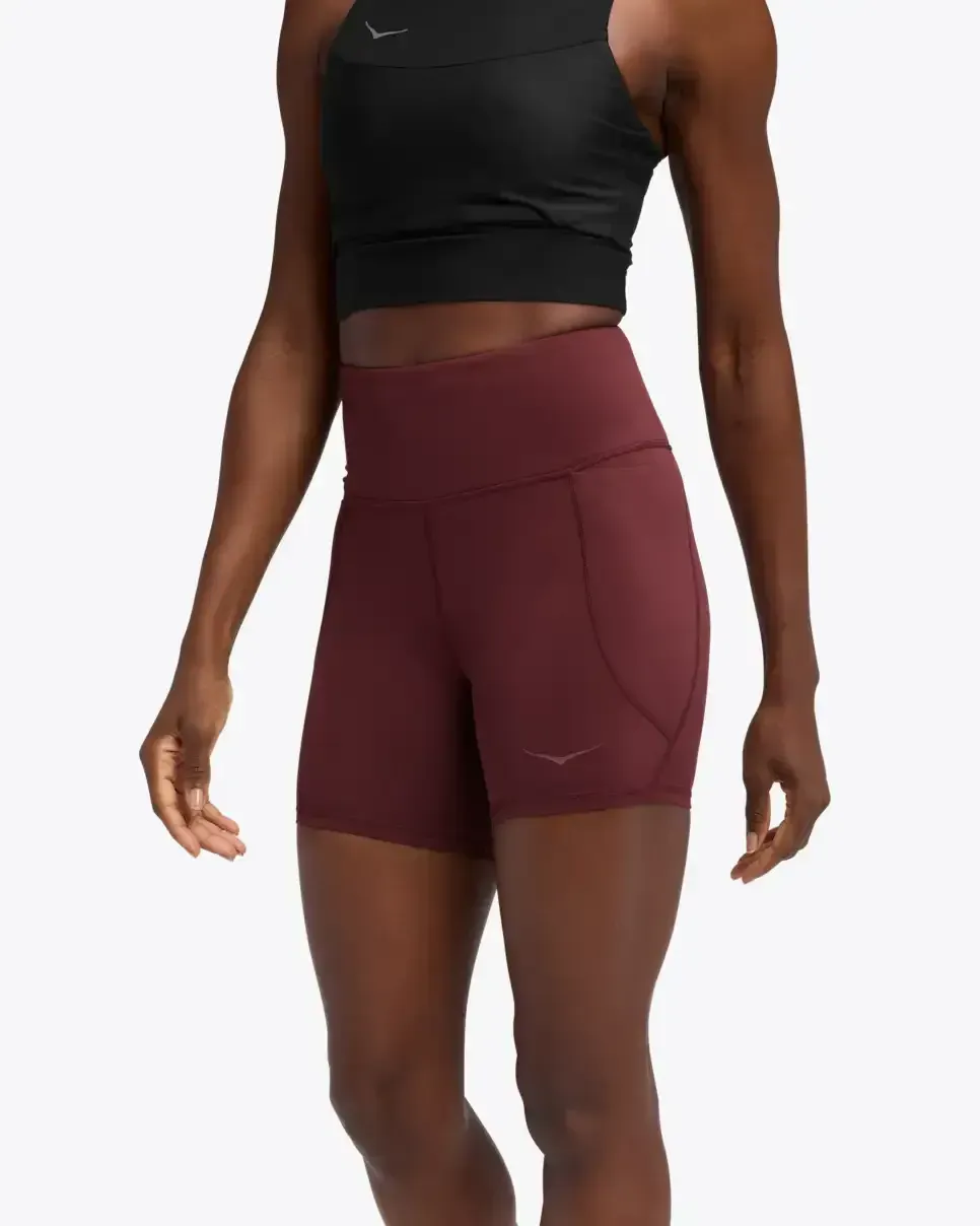HOKA Elaro 5″ Bike Short Black Cherry (Women’s) - Women's Products - front view