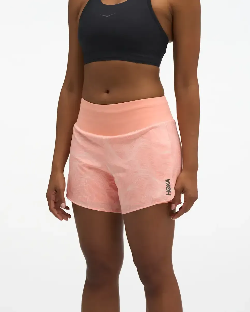 HOKA Glide Short MR 5” 2in1′ Sunstone Prt (Women’s) - Ladies Running Shorts, Leggings & Trousers - front view