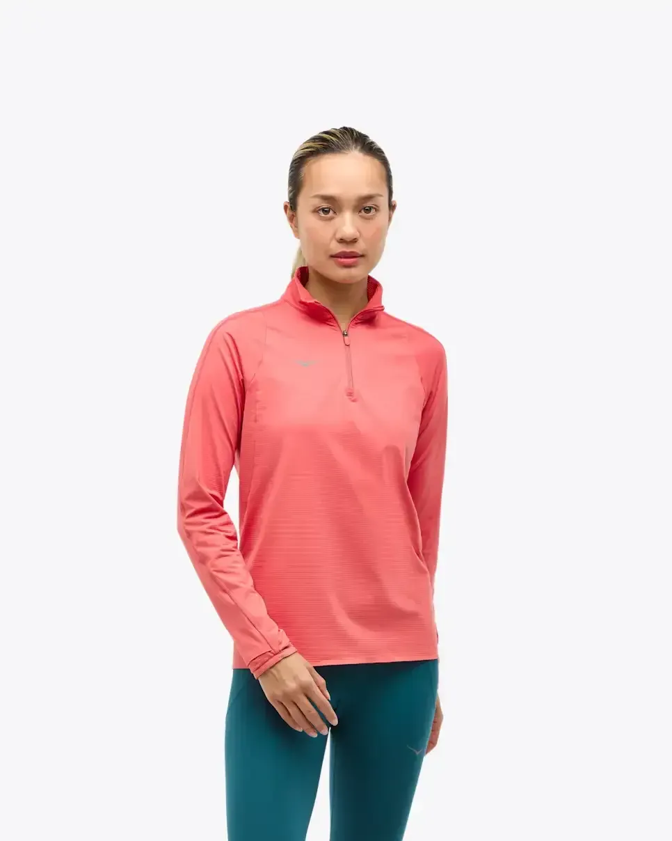 HOKA GlideTech Quarter Zip Grapfruit (Women’s) - Women's Products - front view