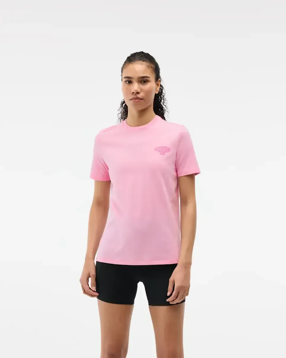 HOKA Global Run Day Graphic Tee Bubble Gum (Women’s) - Women's Best Selling HOKA Running Shoes - front view