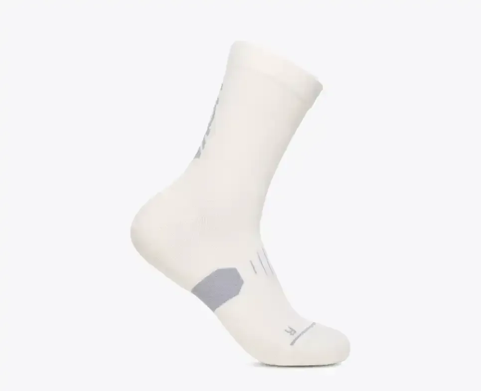 HOKA Graphic Crew Run Sock White - Men's HOKA Exclusives - front view