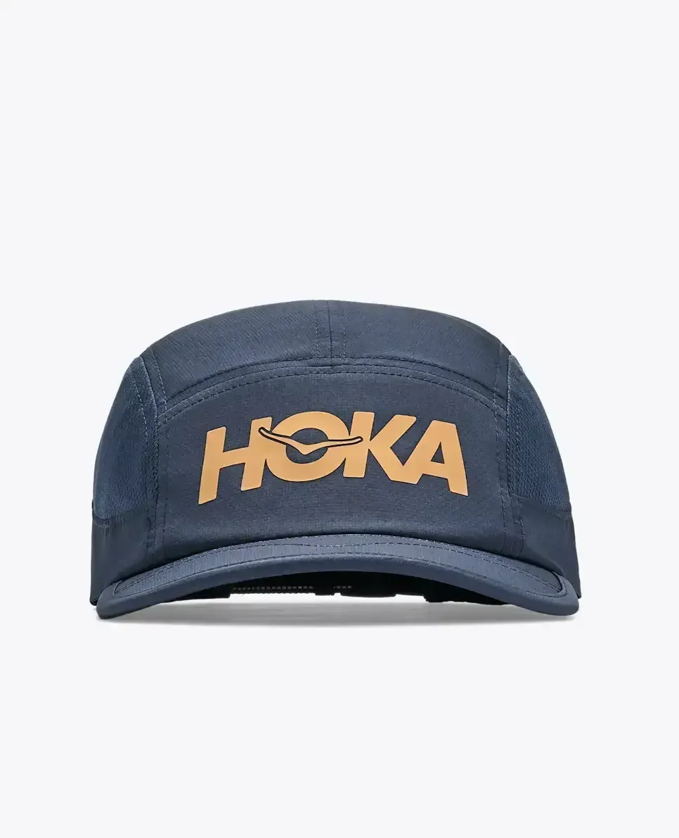 HOKA HOKA Run Hat Varsity Navy Gold - Men's HOKA Exclusives - front view