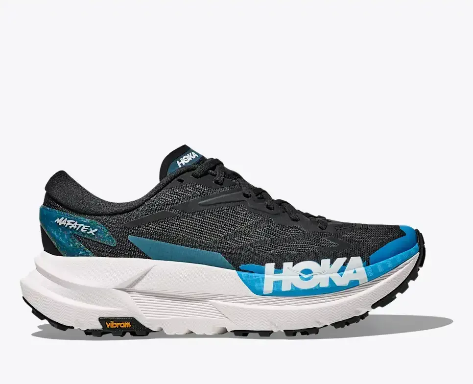 HOKA Mafate X Black Skyward Blue - Men's Running Shoes & Trainers - front view