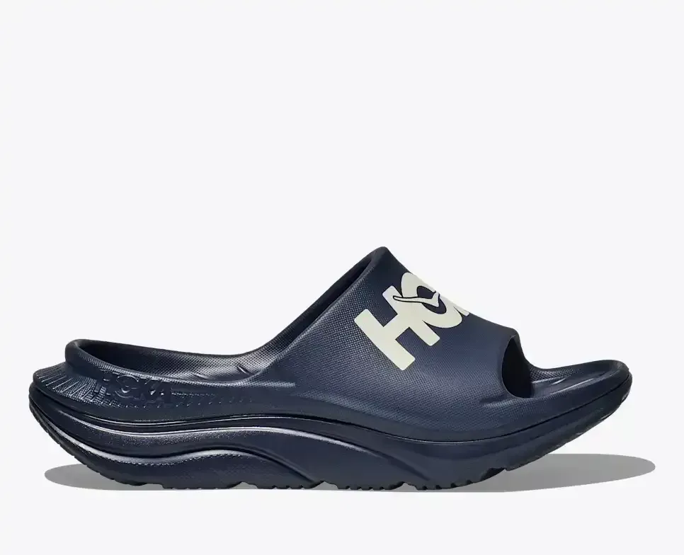 HOKA Ora Athletic Slide Varsity Navy White - Men's Running Shoes & Trainers - front view