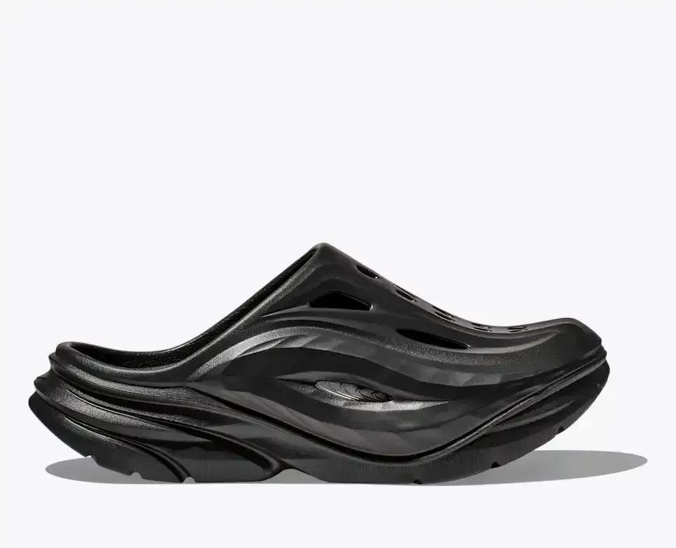 HOKA Ora Recovery Mule Black - Men's Running Shoes & Trainers - front view