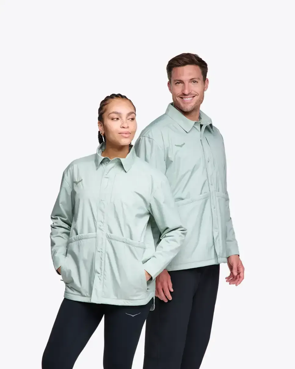 HOKA Outtrail Shirt Jacket Aloe Vera - Men's Running Shoes & Trainers - front view
