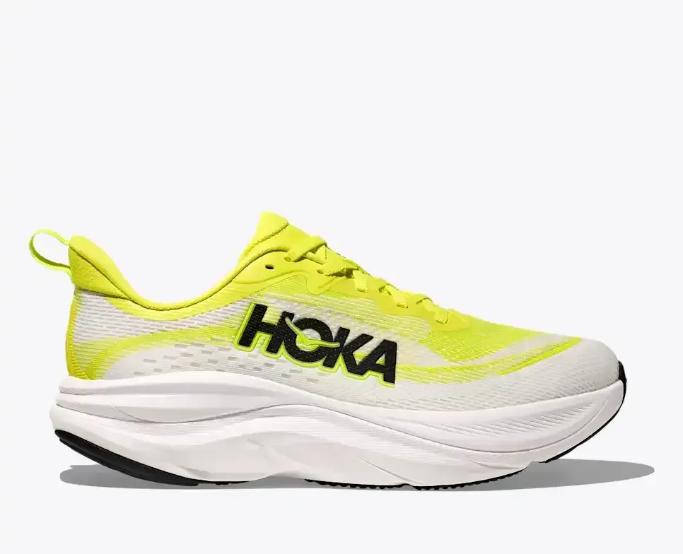 HOKA Skyflow Neon Citrus White - Men's Running Shoes & Trainers - front view