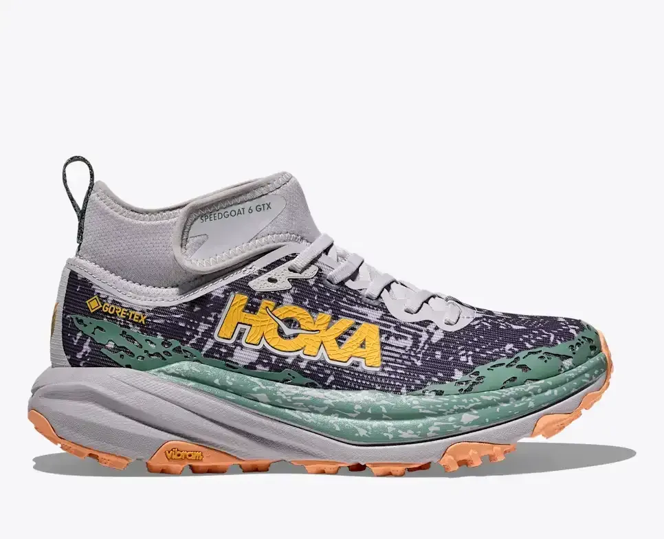 HOKA Speedgoat 6 Mid GORE-TEX Ash Grey Charcoal Grey (Women’s) - Women's Running Shoes - front view
