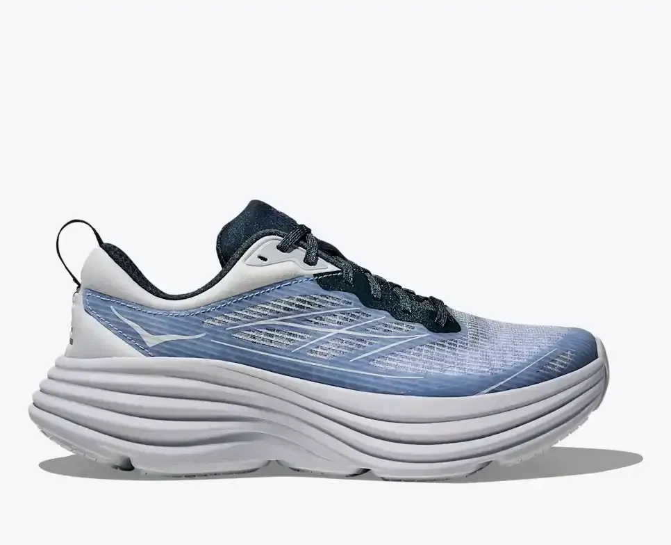 HOKA Stealth/Tech Bondi 8 Caged Sea Ice Grape Agate - Men's Running Shoes & Trainers - front view