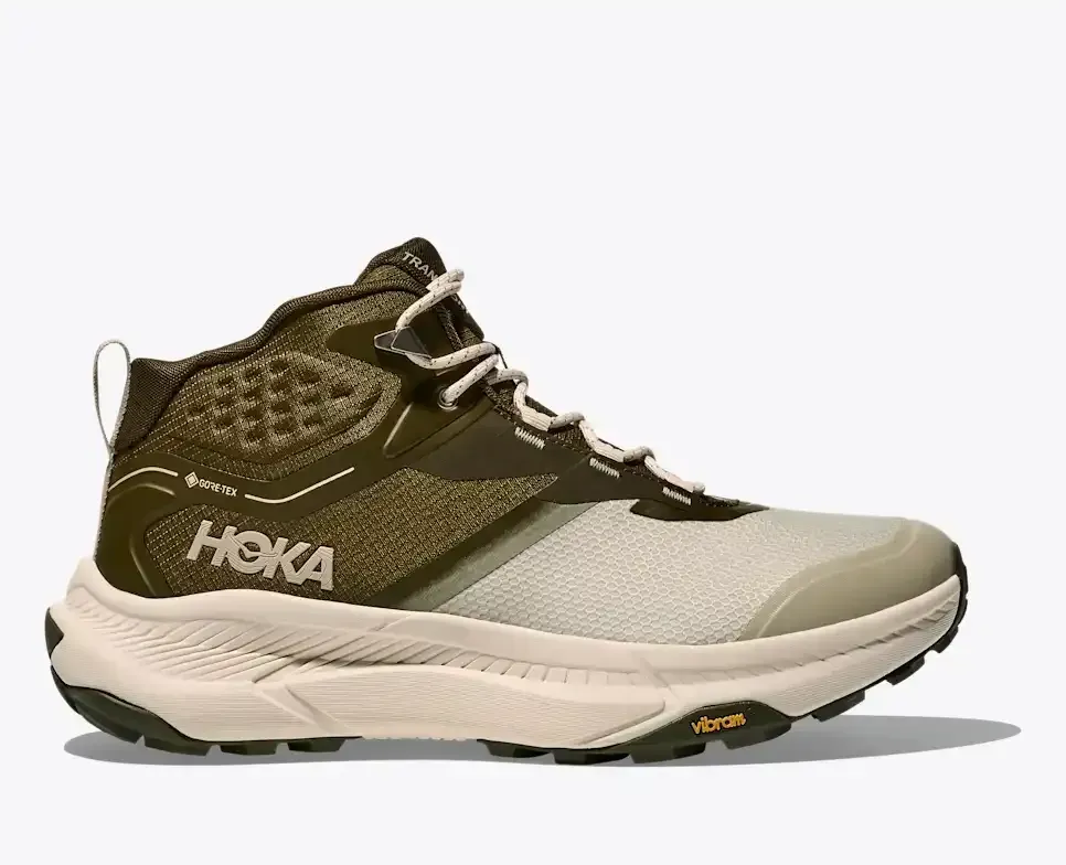 HOKA Transport Hike GORE-TEX Spruce Green Oyster Mushroom - Men's Running Shoes & Trainers - front view