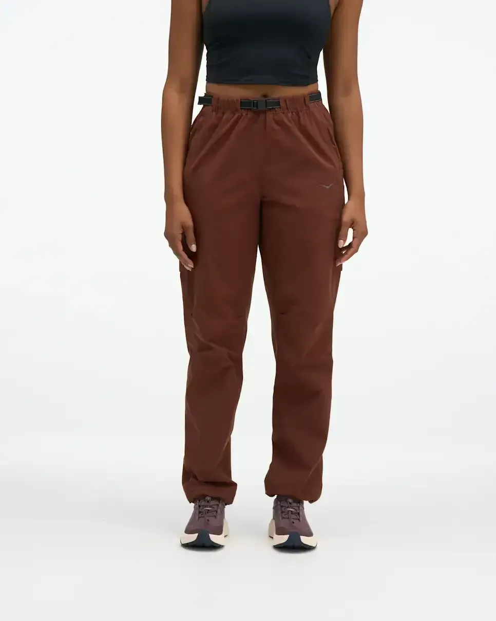 HOKA Woodland Hike Pant Rich Mahogany (Women’s) - Ladies Running Shorts, Leggings & Trousers - front view